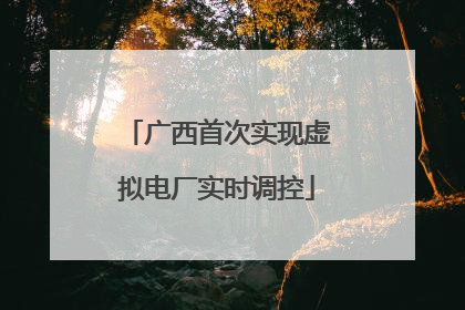 广西首次实现虚拟电厂实时调控