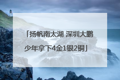 扬帆南太湖 深圳大鹏少年拿下4金1银2铜