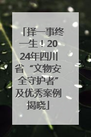 择一事终一生！2024年四川省“文物安全守护者”及优秀案例揭晓