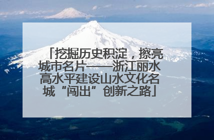 挖掘历史积淀，擦亮城市名片——浙江丽水高水平建设山水文化名城“闯出”创新之路