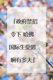 政府禁招令下 哈佛国际生受影响有多大