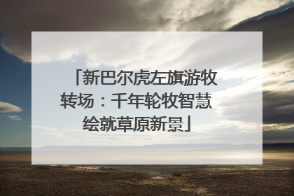 新巴尔虎左旗游牧转场：千年轮牧智慧绘就草原新景