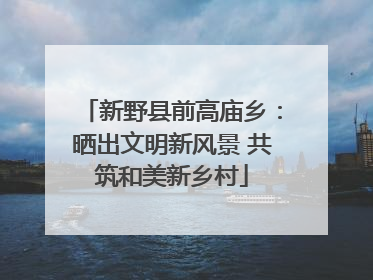 新野县前高庙乡：晒出文明新风景 共筑和美新乡村