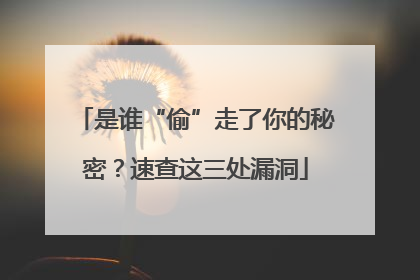 是谁“偷”走了你的秘密？速查这三处漏洞