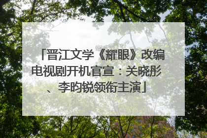 晋江文学《耀眼》改编电视剧开机官宣：关晓彤、李昀锐领衔主演