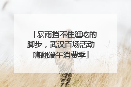 暴雨挡不住逛吃的脚步，武汉百场活动嗨翻端午消费季