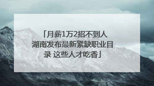 月薪1万2招不到人 湖南发布最新紧缺职业目录 这些人才吃香
