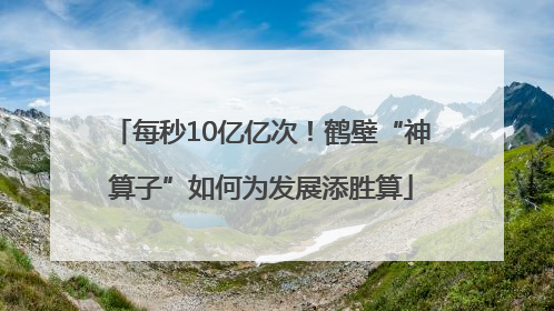 每秒10亿亿次！鹤壁“神算子”如何为发展添胜算