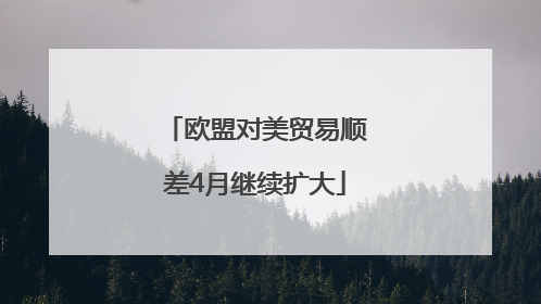 欧盟对美贸易顺差4月继续扩大