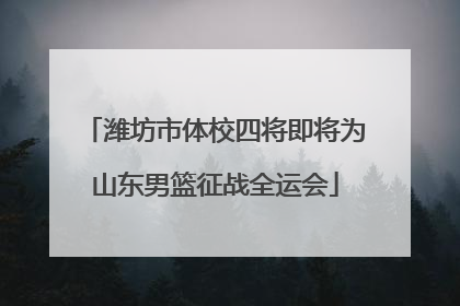 潍坊市体校四将即将为山东男篮征战全运会