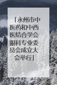 永州市中医药和中西医结合学会眼科专业委员会成立大会举行