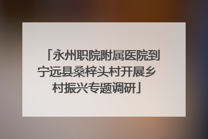 永州职院附属医院到宁远县桑梓头村开展乡村振兴专题调研