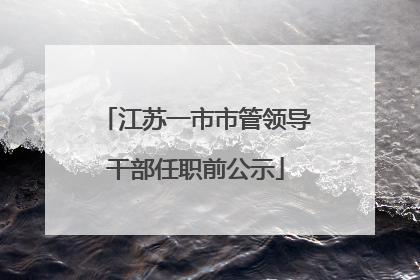 江苏一市市管领导干部任职前公示