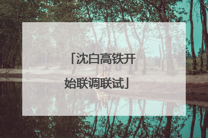 沈白高铁开始联调联试