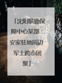 沈阳联勤保障中心某部：安家驻地周边 军士跨市团聚