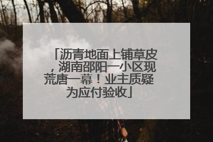 沥青地面上铺草皮，湖南邵阳一小区现荒唐一幕！业主质疑为应付验收