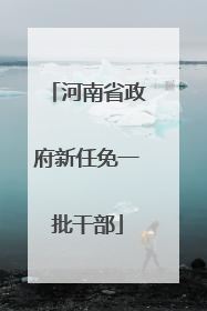河南省政府新任免一批干部