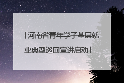 河南省青年学子基层就业典型巡回宣讲启动