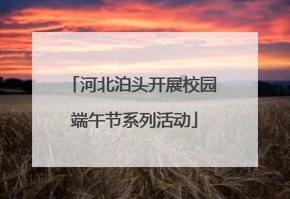 河北泊头开展校园端午节系列活动