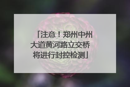 注意！郑州中州大道黄河路立交桥将进行封控检测