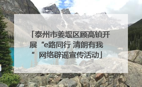 泰州市姜堰区顾高镇开展“e路同行 清朗有我”网络辟谣宣传活动