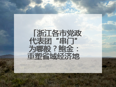 浙江各市党政代表团“串门”为哪般？鲍金：重塑省域经济地理的破题之道