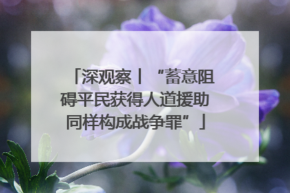 深观察丨“蓄意阻碍平民获得人道援助同样构成战争罪”