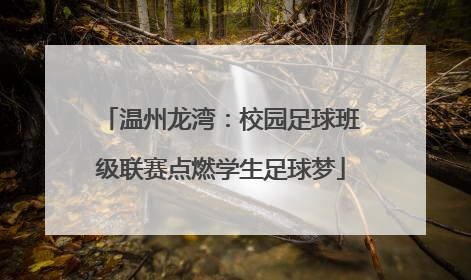 温州龙湾：校园足球班级联赛点燃学生足球梦