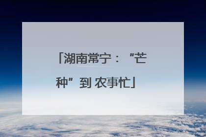 湖南常宁：“芒种”到 农事忙
