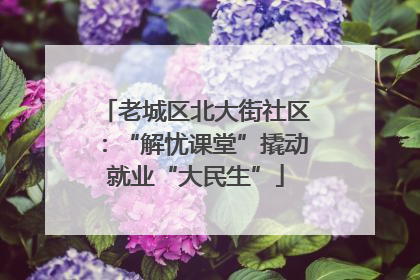 老城区北大街社区：“解忧课堂”撬动就业“大民生”