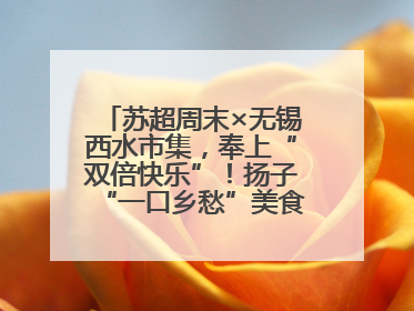 苏超周末×无锡西水市集，奉上“双倍快乐”！扬子“一口乡愁”美食别错过