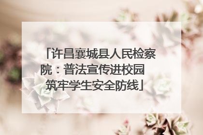 许昌襄城县人民检察院：普法宣传进校园 筑牢学生安全防线