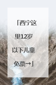 西宁这里12岁以下儿童免票→