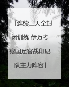 连续三天全封闭训练 伊万考察国足客战印尼队主力阵容