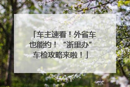 车主速看！外省车也能约！“浙里办”车检攻略来啦！