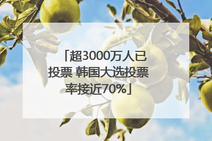 超3000万人已投票 韩国大选投票率接近70%