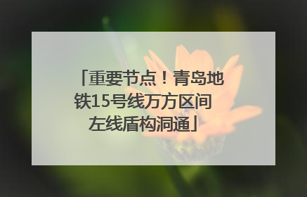 重要节点！青岛地铁15号线万方区间左线盾构洞通