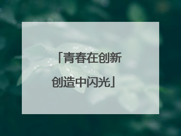 青春在创新创造中闪光