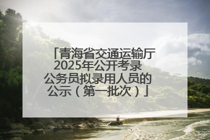 青海省交通运输厅2025年公开考录公务员拟录用人员的公示（第一批次）