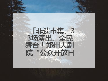 非遗市集、33场演出、全民舞台！郑州大剧院“公众开放日艺术节”举行