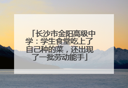 长沙市金阳高级中学：学生食堂吃上了自己种的菜，还出现了一批劳动能手