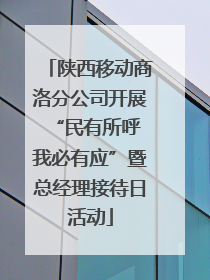 陕西移动商洛分公司开展“民有所呼 我必有应”暨总经理接待日活动