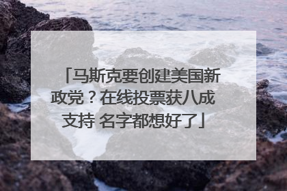 马斯克要创建美国新政党？在线投票获八成支持 名字都想好了