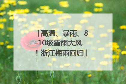 高温、暴雨、8-10级雷雨大风！浙江梅雨回归