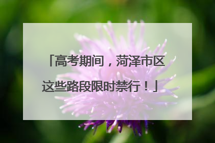 高考期间，菏泽市区这些路段限时禁行！