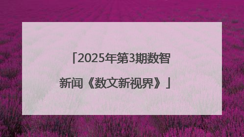 2025年第3期数智新闻《数文新视界》