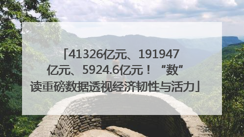 41326亿元、191947亿元、5924.6亿元！“数”读重磅数据透视经济韧性与活力