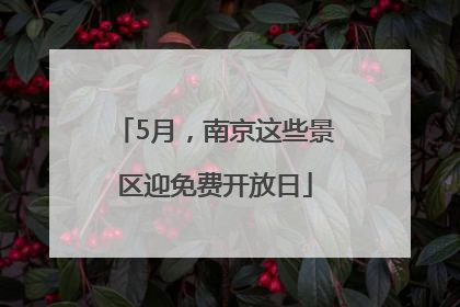 5月，南京这些景区迎免费开放日