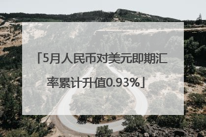 5月人民币对美元即期汇率累计升值0.93%
