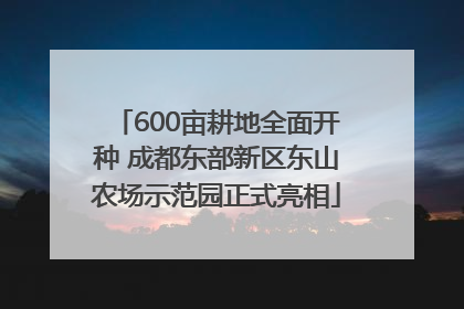 600亩耕地全面开种 成都东部新区东山农场示范园正式亮相